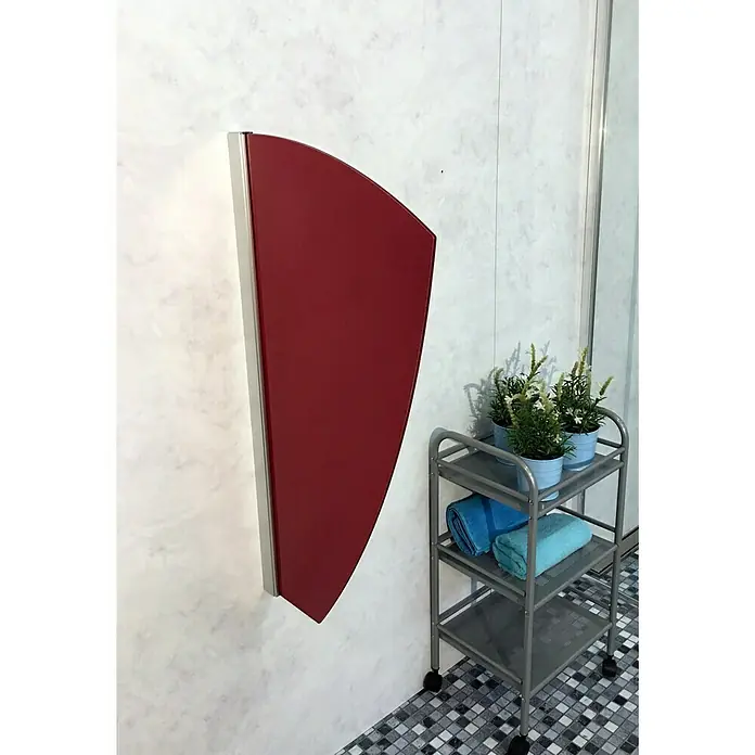GEO Urinal-Trennwand Segel - 50 x 90 cm, Glas, Rot - Linke Seitenansicht