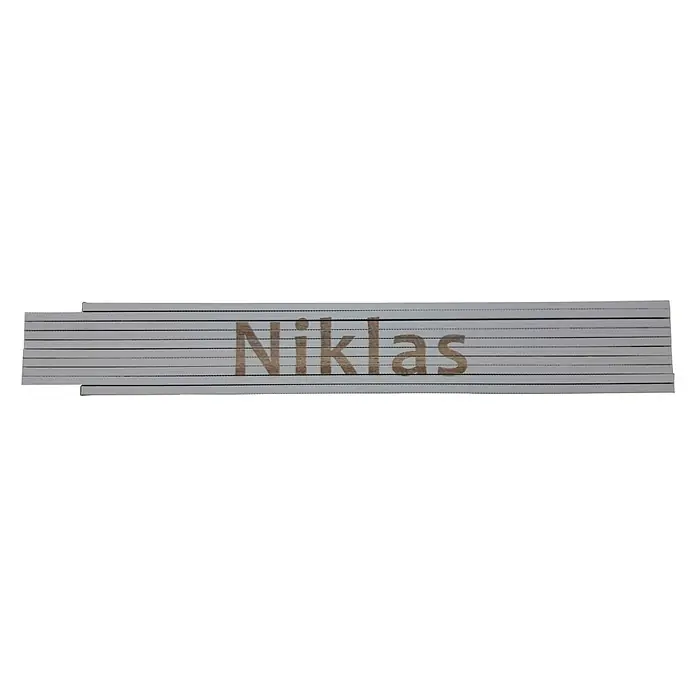 Heka Zollstock - Aufdruck: Niklas, Länge: 2 m, Weiß