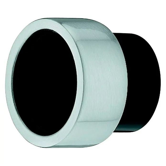 Okrugla ručka za namještaj - Ø x V: 35 x 30 mm, Plastika, Poniklano, Crne-srebrne boje - Pogled sprijeda
