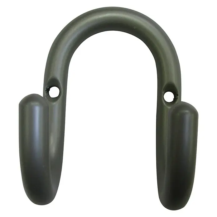 Garderobna kuka - Oprema: 2 kuke, Razmak provrta: 85 mm, Aluminij - Pogled sprijeda