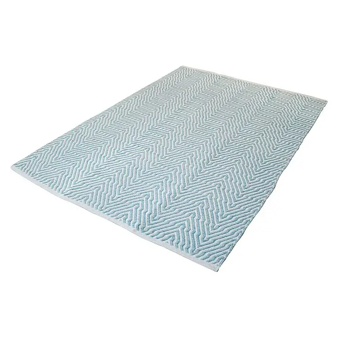Kayoom Teppich Cocktail 400 - Türkis, L x B: 230 x 160 cm, 100% Baumwolle - Ansicht von oben