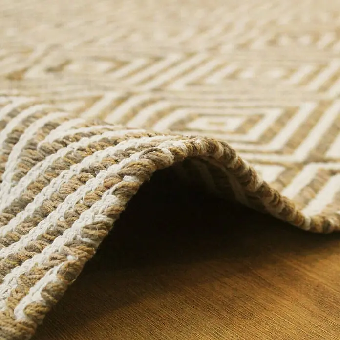 Kayoom Teppich Cocktail 300 - Beige/Braun, L x B: 230 x 160 cm, 100% Baumwolle - Detailaufnahme