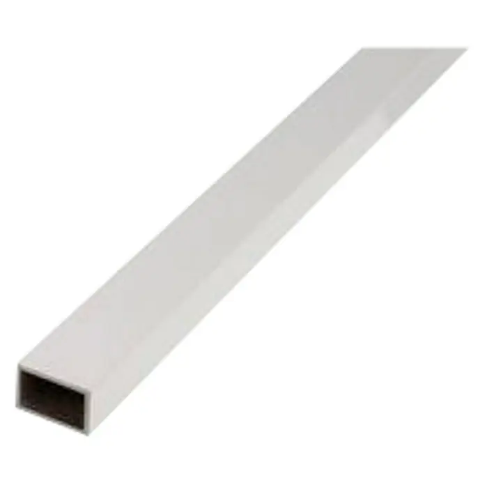 Tubo rectangular - 2,6 m x 20 mm x 30 mm, Aluminio, Blanco