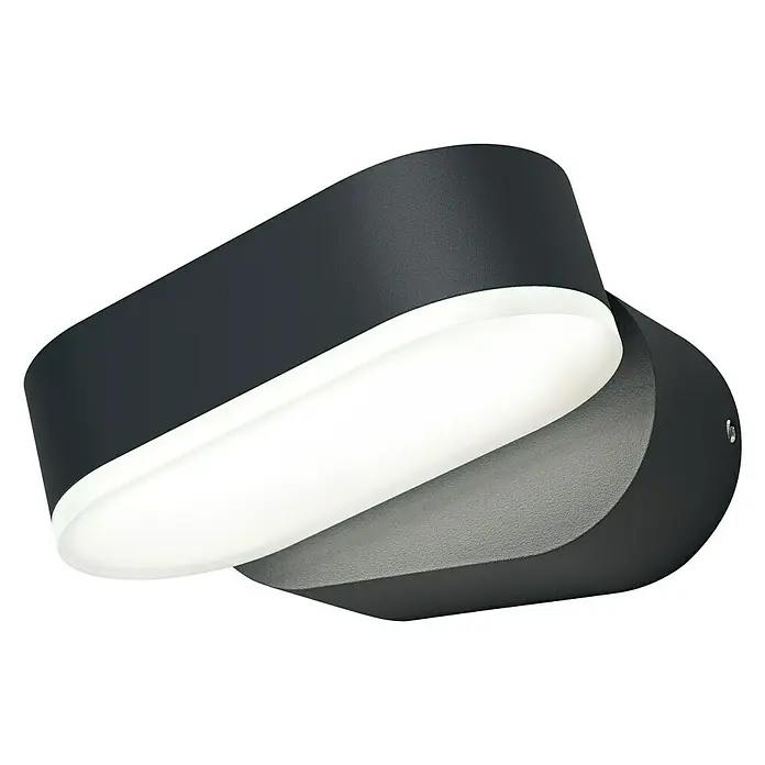 Ledvance LED-Außenwandleuchte Endura Style Mini Spot - 8 W, 100 x 230 x 54 mm, Grau, IP44 - Diagonale Ansicht