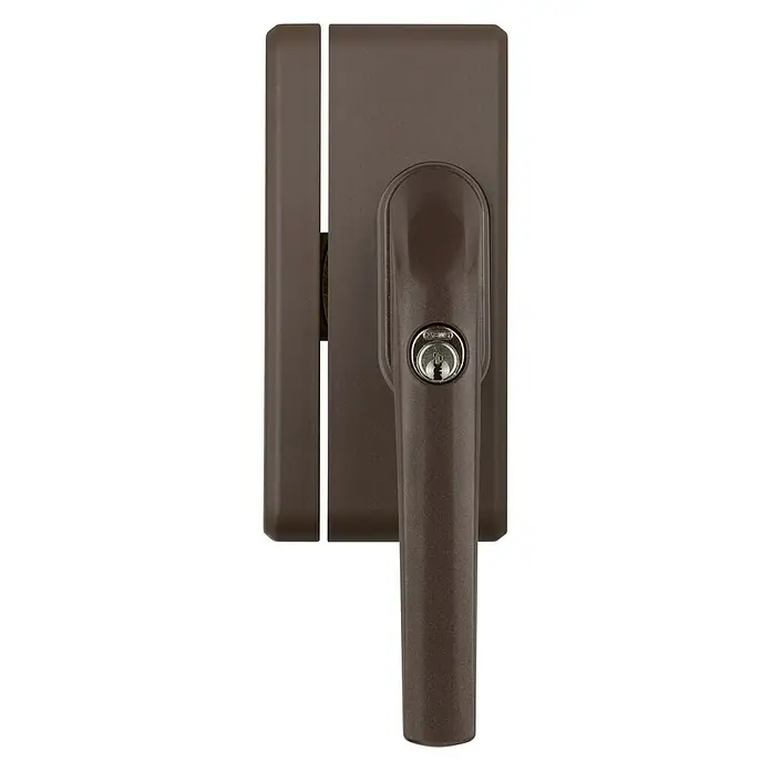 Abus Fenster-Zusatzschloss FO 400 - Dornmaß: 30 mm - 37 mm, Falztiefe: 0 - 29 mm, Universell einsetzbar, Braun - Vorderansicht