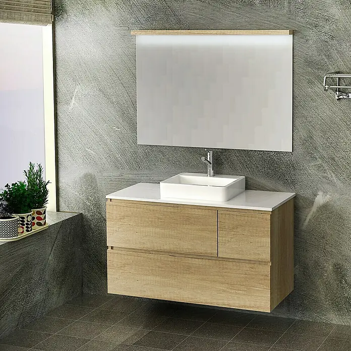 Mueble de lavabo Tina Paris - L x An x Al: 46 x 120 x 64 cm, Nature - Foto ambiente