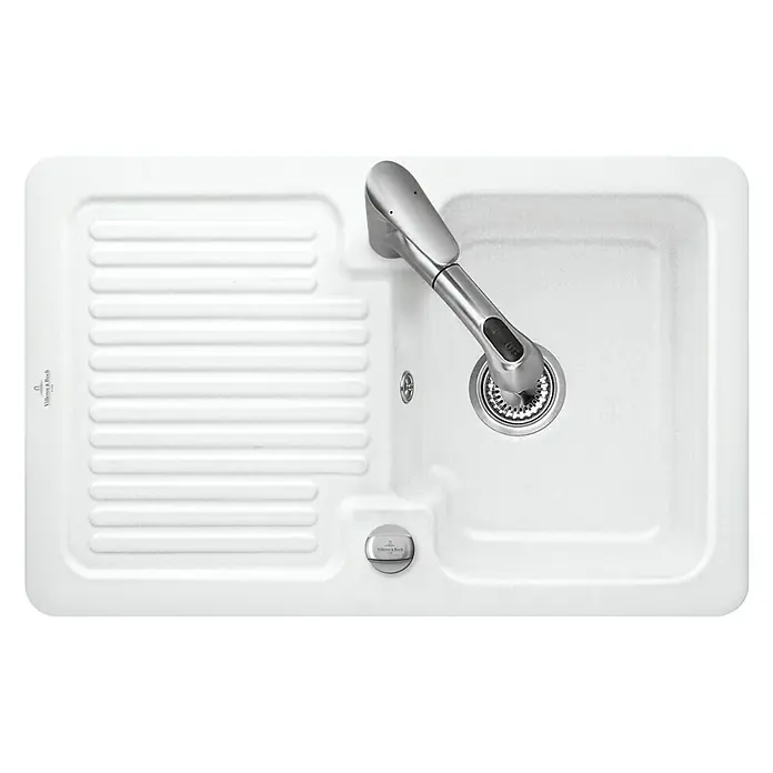 Villeroy & Boch Einbauspüle Condor - 80 x 51 cm, 1 Becken, Keramik, Weiß - Ansicht von oben