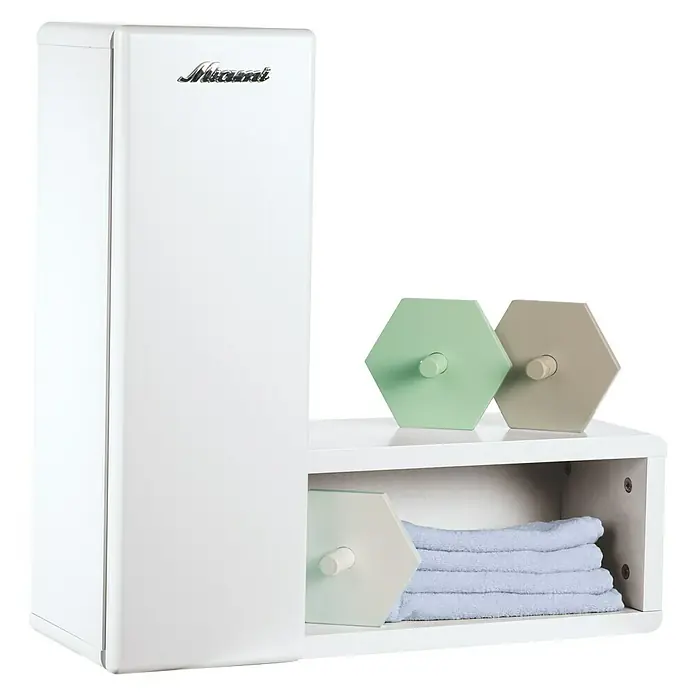 Phönix Miami Wandregal - L x B x H: 21,9 x 60 x 60 cm, Weiß - Linke Seitenansicht