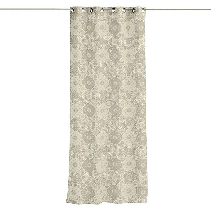 Cortina con ollaos Tobby - 140 x 260 cm, 50% poliéster, 38% algodón y 12% lino, Lino