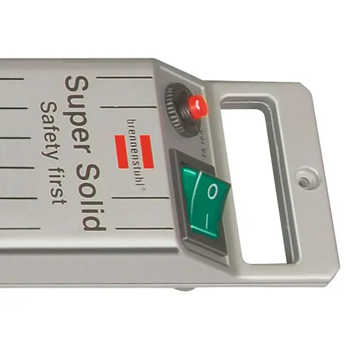 Brennenstuhl Super-Solid Steckdosenleiste - Anzahl Steckdosen Schuko: 8 Stk., Silber, 2,5 m, Max. Anschlussleistung: 3.680 W