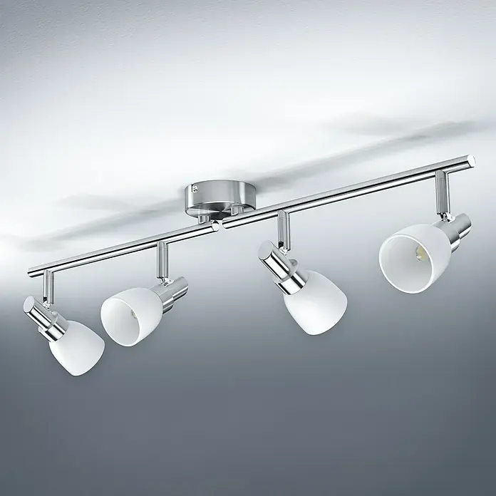 Ledvance LED-Deckenstrahler 827 - 8 W, L x B x H: 67,5 x 8 x 17 cm, Weiß/Silber, Warmweiß - Linke Seitenansicht