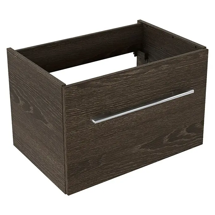 Camargue Stella Waschtischunterschrank - 59,2 x 40,8 x 39 cm, 1 Schubkasten, Ohne Beleuchtung, Eiche Maron - Linke Seitenansicht