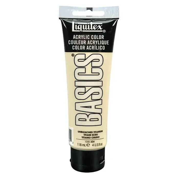 Liquitex Basics Acrylfarbe - Farbe: Ungebleichtes Titan, 118 ml, Tube - Vorderansicht