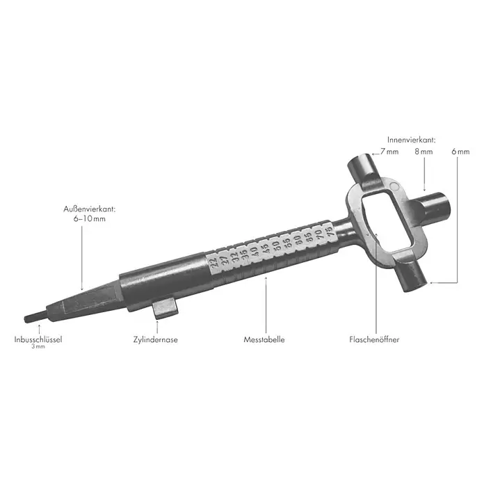 Stabilit Multifunktionsschlüssel - Metall - Ansicht von oben