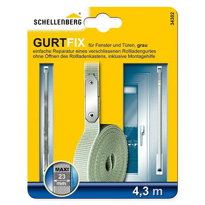 Schellenberg Gurtfix Maxi - Länge: 4,3 cm, Gurtbreite: 23 mm, Grau - Vorderansicht