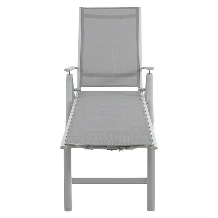 Sunfun Hannah Tumbona - L x An: 189 x 75 cm, Textilene, Gris claro