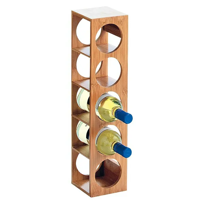 Zeller Present Weinregal Bamboo - L x B x H: 13,5 x 12,5 x 53 cm, Anzahl Flaschen: 5 Stk., Naturmaterialien - Ansicht von oben