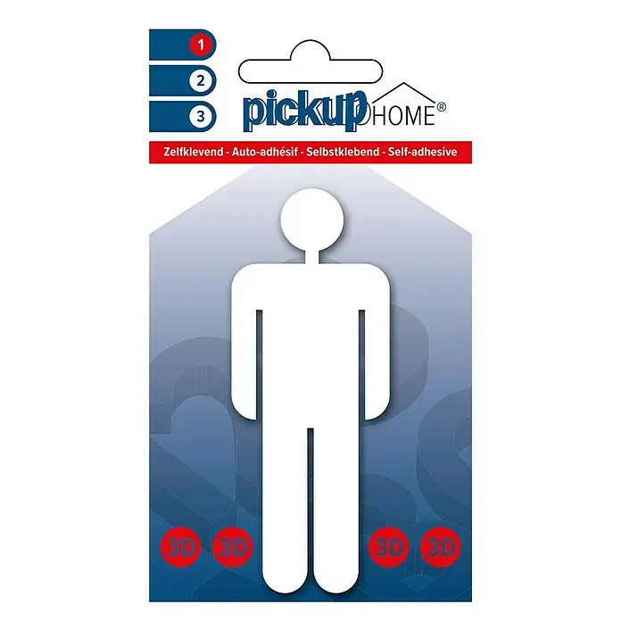 Pickup 3D Home Naljepnica za WC - Motiv: Gospoda, Bijele boje, Visina: 10 cm - Pogled sprijeda