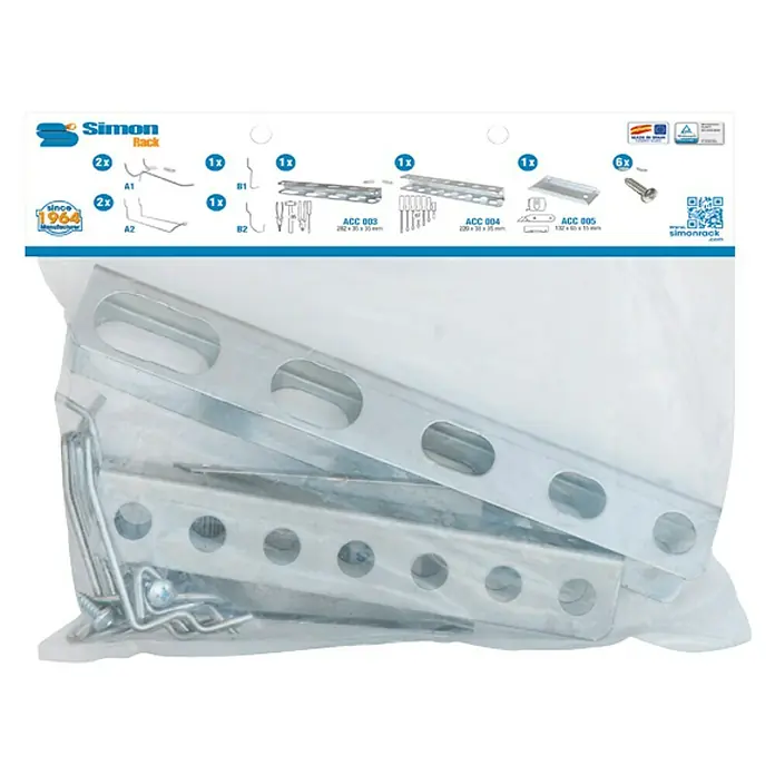 Simonrack Panelclick Lochwandhaken-Set - Stahl, Silber, L x B x H: 26 x 30 x 4 cm, 9 -tlg.