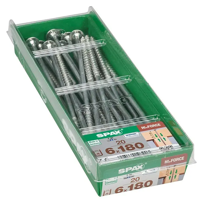 Spax Vijak s ravnom glavnom HI.FORCE - Ø x D: 6 x 180 mm, Površina WIROX, T-Star plus, 20 kom - Pogled s lijeve strane