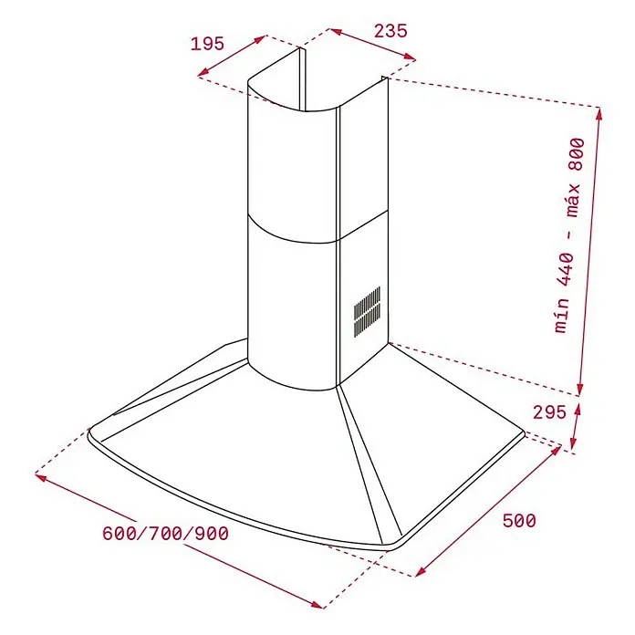 Teka Campana de pared DM 675 - 50 x 60 x 73,5 cm, Acero inoxidable