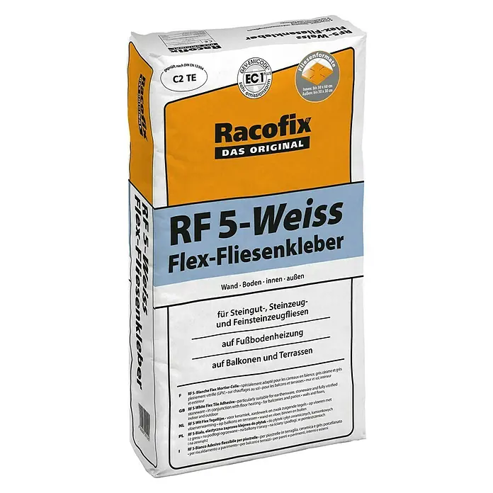 Racofix Flexkleber RF 5 - 25 kg, Weiß - Linke Seitenansicht