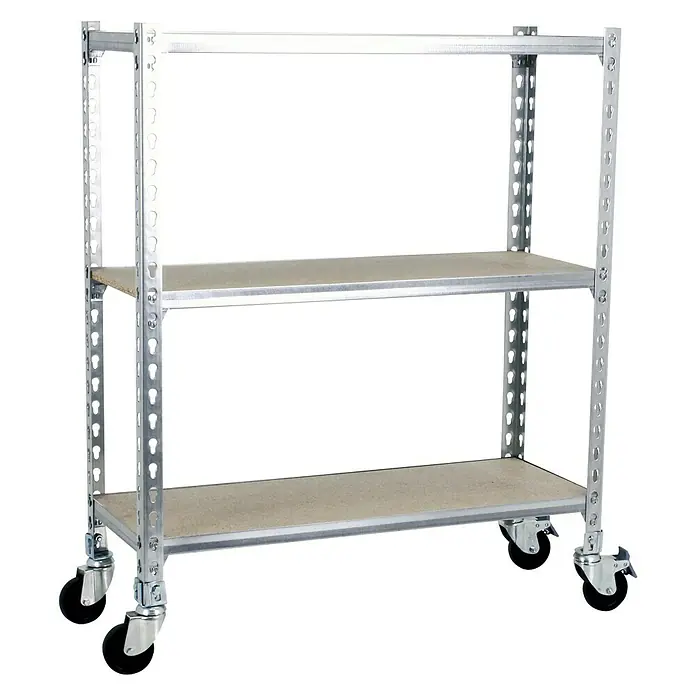 Simonrack Maderclick Estantería metálica Mobile Plus - L x An x Al: 30 x 100 x 90 cm, Capacidad de carga: 150 kg/balda, Número de baldas: 3 ud., Galvanizado