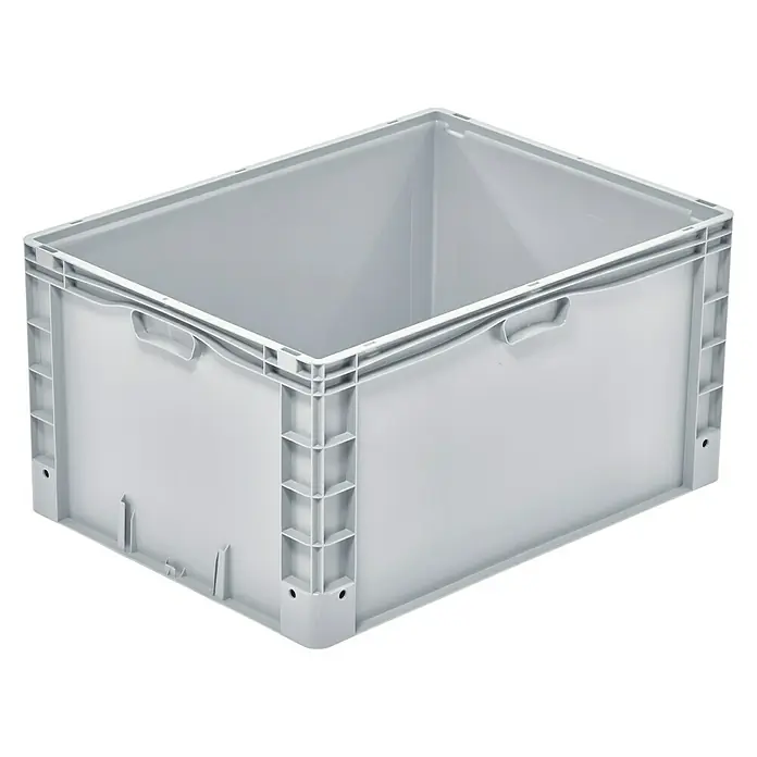 Surplus Systems Eurobox - L x B x H: 80 x 60 x 42 cm, Kunststoff, Grau - Linke Seitenansicht