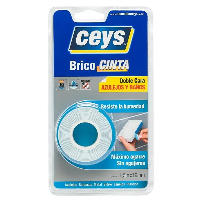 Ceys Cinta adhesiva protectora Bricocinta azulejos y baños - 1,5 m x 19 mm