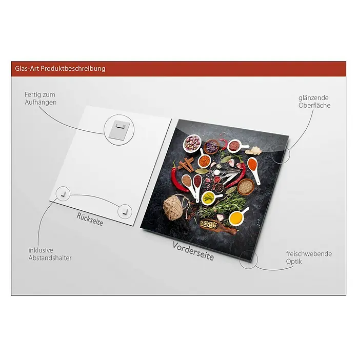 ProArt Glasbild - Spicery II, B x H: 20 x 20 cm - Anwendungsbeispiel