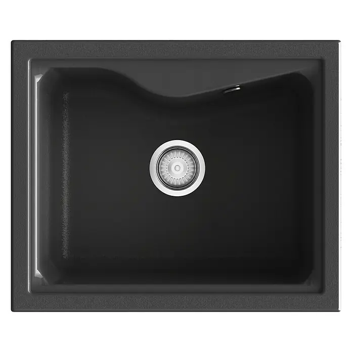 Poalgi Fregadero encastrable City 320 - 51 x 62 cm, Gelcoat, Negro