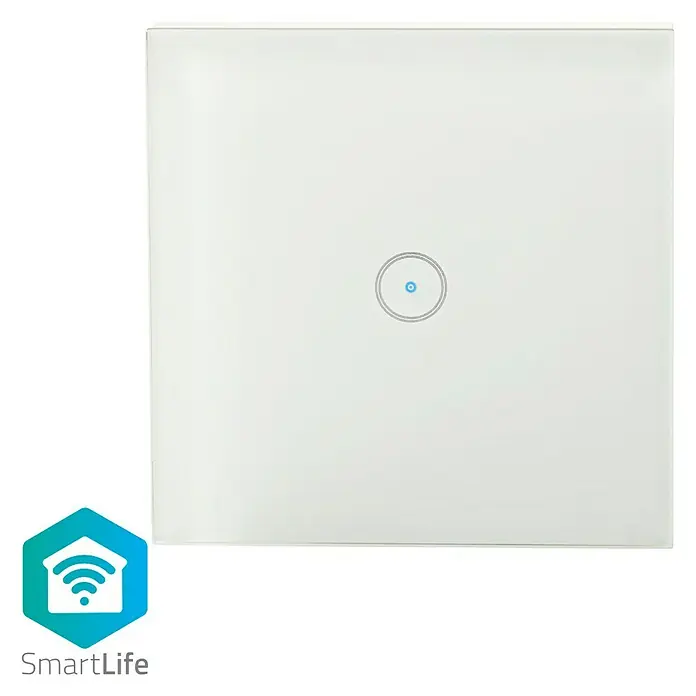 Nedis Smartlife Funk-Lichtschalter - 1-fach, Weiß, Max. Anschlussleistung: 300 W - Vorderansicht