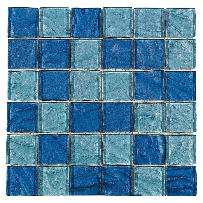 Baldosa de mosaico Andes - 30 x 30 cm, Vidrio, Azul
