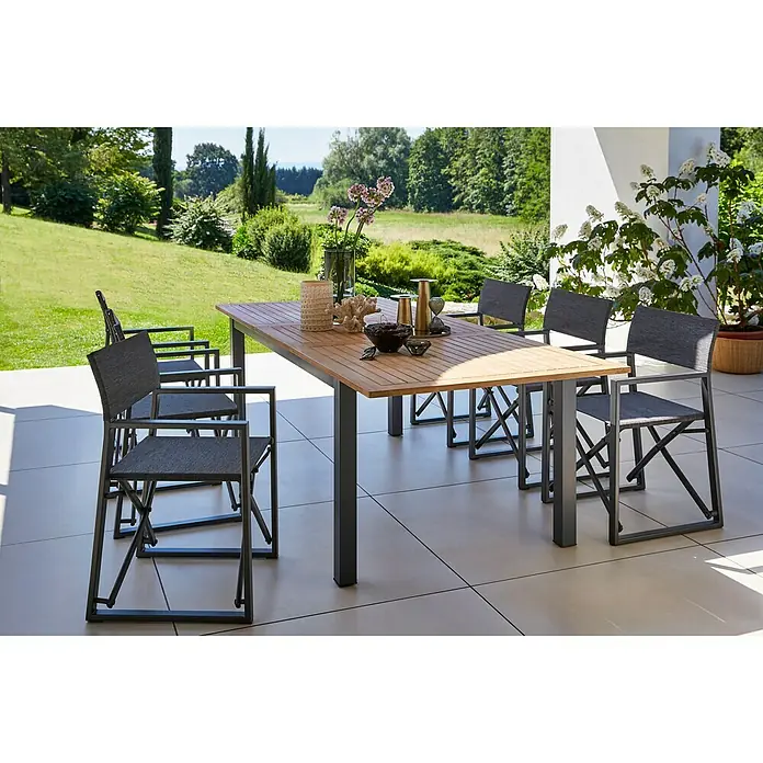 Sunfun Maja Vrtna stolica - Š x D x V: 55 x 53 x 85 cm, Antracit, Preklopno - Živopisni prikaz