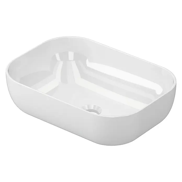 Lavabo de sobremesa Stadium Brillante - 45,5 x 32,5 cm, Blanco