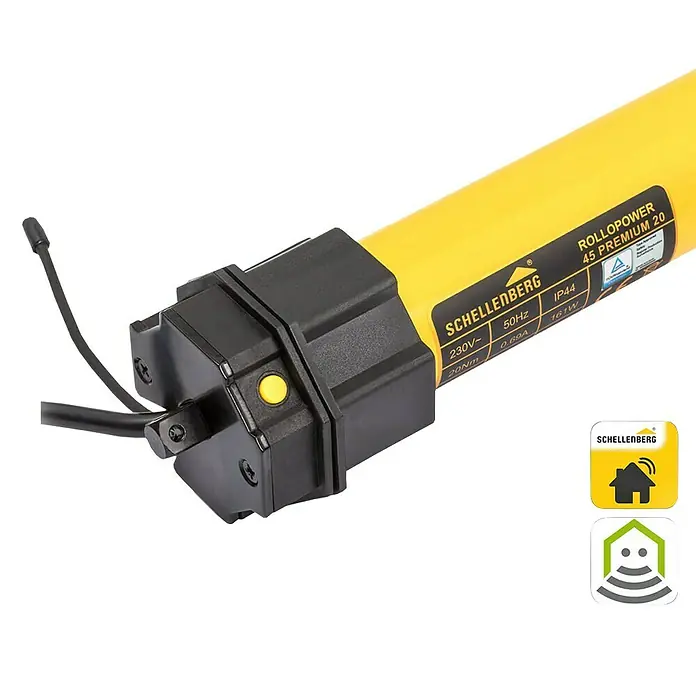 Schellenberg Funk-Rohrmotor Maxi Premium 20 - Max. Rollladenfläche: 8,5 m² bei Kunststoffrollläden, Einbaulänge: 535 mm, Zugkraft: 34 kg - Detailaufnahme