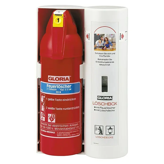 Gloria Feuerlöscher-Set S 2 LW - 2 -tlg. - Vorderansicht