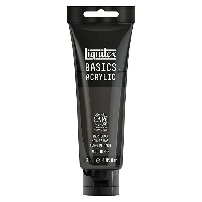 Liquitex Basics Akrilna boja - Boja: Mars crne boje, 118 ml, Tuba - Pogled sprijeda
