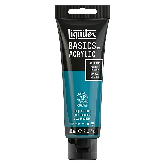Liquitex Basics Akrilna boja - Boja: Tirkizno plava, 118 ml, Tuba - Pogled sprijeda