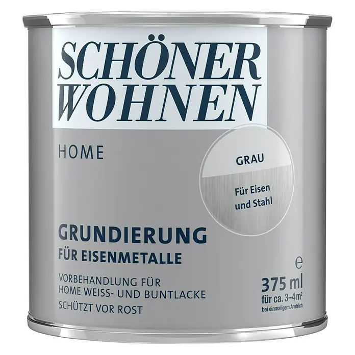 SCHÖNER WOHNEN-Farbe Home Grundierung Eisen - Grau, 375 ml - Vorderansicht