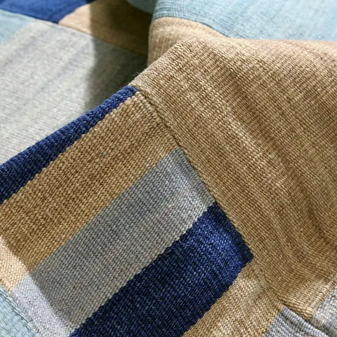 Kayoom Flachgewebeteppich Intenso 315 - Blau, 230 x 160 cm, 80 % Wolle, 20 % Baumwolle - Detailaufnahme