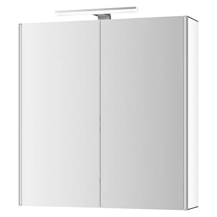 Jokey LED-Spiegelschrank DekorAlu - B x H: 65,4 x 68 cm, Mit Beleuchtung, Aluminium, Weiß - Rechte Seitenansicht