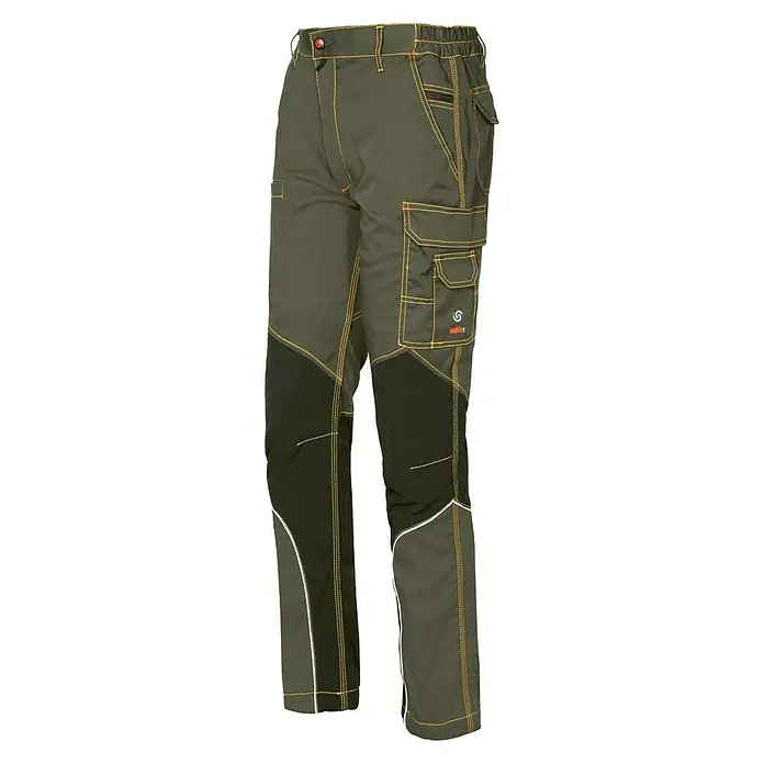 Industrial Starter Pantalones de trabajo Stretch Extreme - 65% poliéster/32% algodón/3% spandex, Verde oscuro, Negro, XS