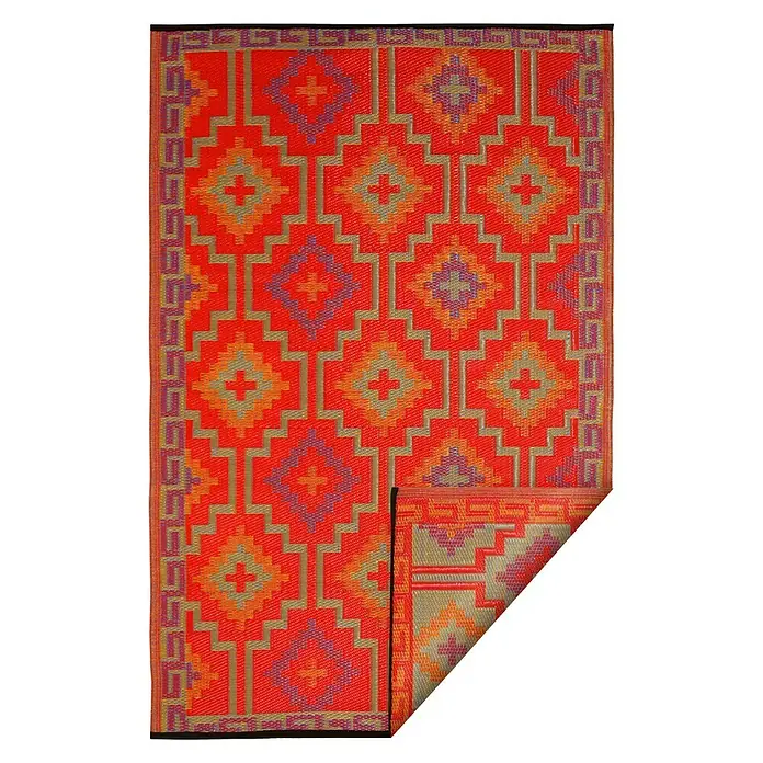 Teppich Outdoorteppich Lhasa - Orange/Violett, 240 x 150 cm, 100 % Polypropylen - Vorderansicht