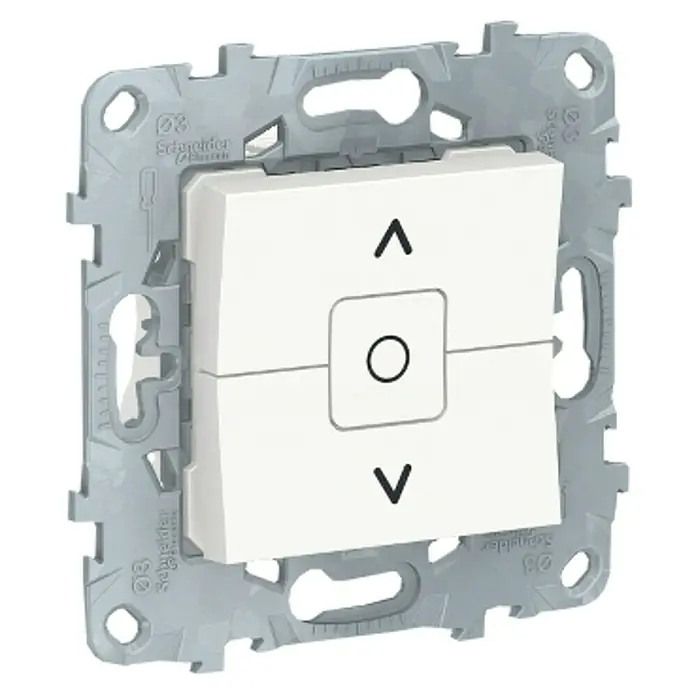 Schneider Electric New Unica Pulsador para persianas - Blanco polar, Montaje en la pared, Plástico