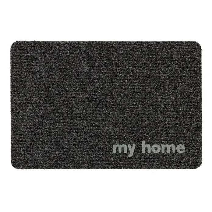 Astra Türmatte Flocky Color - My home, Grau/Bedruckt, 40 x 60 cm, 100 % Polypropylen - Ansicht von oben