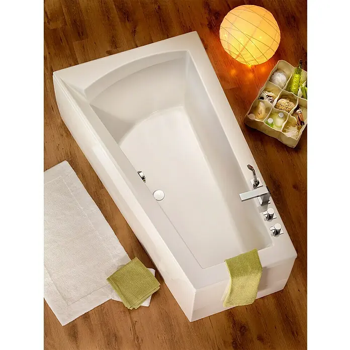 Ottofond Badewanne Cebu 1 B - Linksseitig, 160 x 100/67,5 x 51 cm, Sanitäracryl, Weiß - Ansicht von oben
