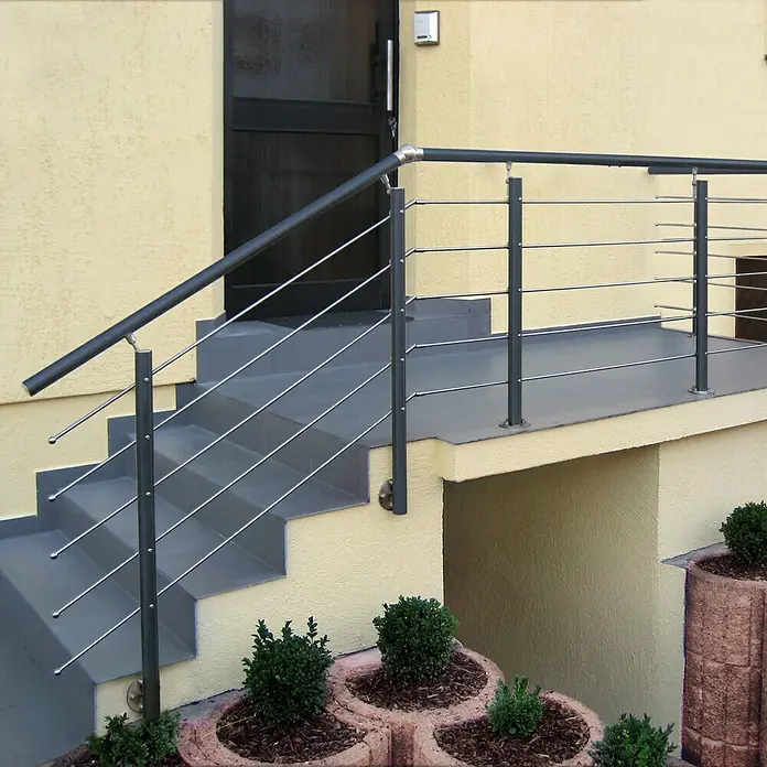 Treba Frewa Geländer-Set AG5 - Seitenmontage, Aluminium, Anthrazit, Edelstahl, Länge: 1.500 mm - Stimmungsaufnahme