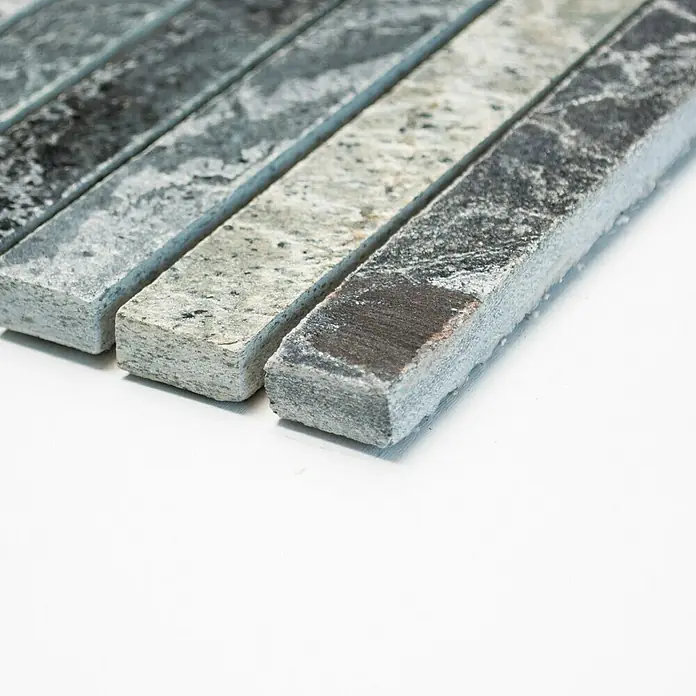 Mosaikfliese Stäbchen XMI 116 - 30,5 x 32,5 cm, Silbergrau, Matt - Detailaufnahme