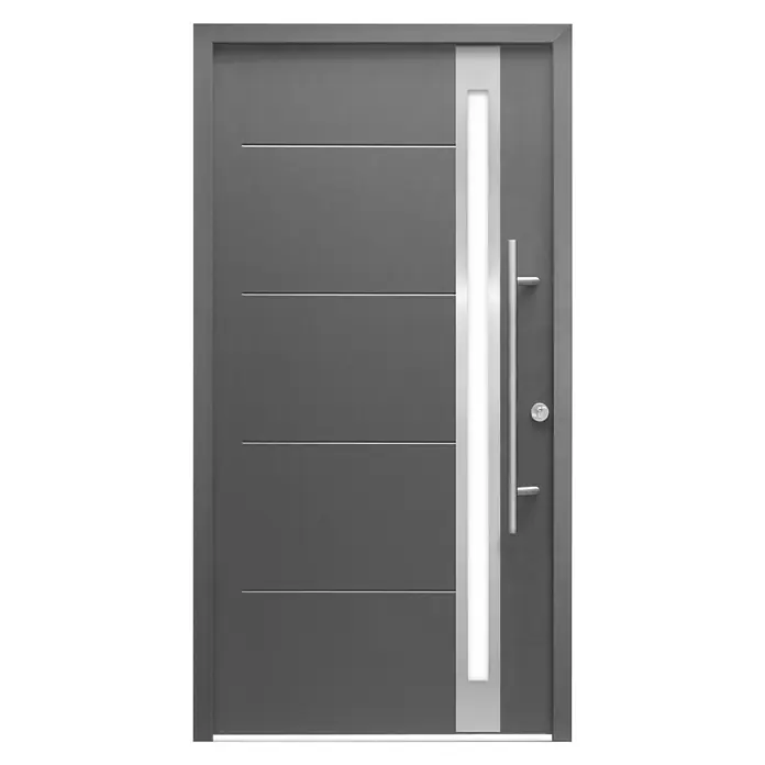 Splendoor Haustür Thermodoor SP30A - 110 x 210 cm, DIN Anschlag: Rechts, Anthrazit - Vorderansicht